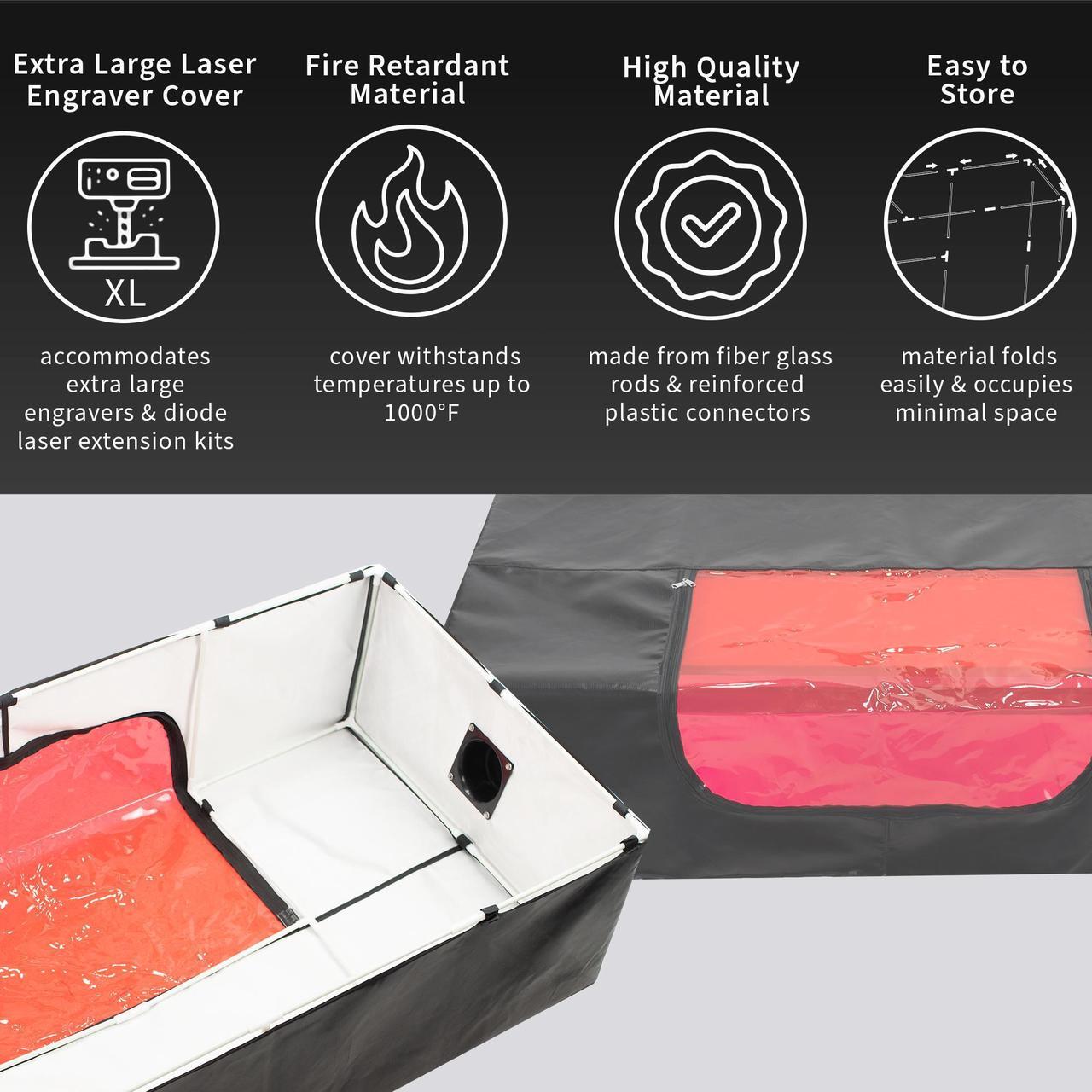Alt view image 6 of 7 - VIVO Extra Large Laser Engraver Enclosure with Exhaust Ports, Laser Engraving Machine Protective Cover, COVER-LE01