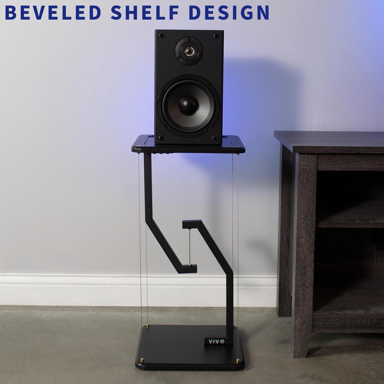Alt view image 5 of 8 - VIVO Universal Black 24" Tall Tensegrity Speaker Floor Stand, Floating Modern Speaker Holder Platform (STAND-TEN02B)