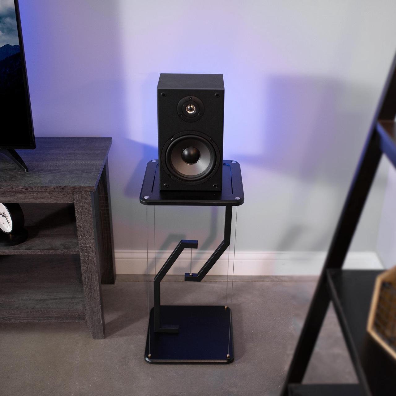 Alt view image 7 of 8 - VIVO Universal Black 24" Tall Tensegrity Speaker Floor Stand, Floating Modern Speaker Holder Platform (STAND-TEN02B)