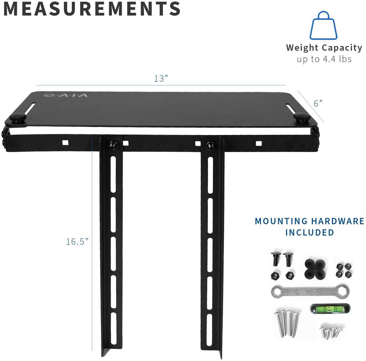 Alt view image 5 of 7 - VIVO Over/Under VESA Monitor Shelf, Holds Speakers, Streaming Devices, Routers, and More (MOUNT-SF01M)