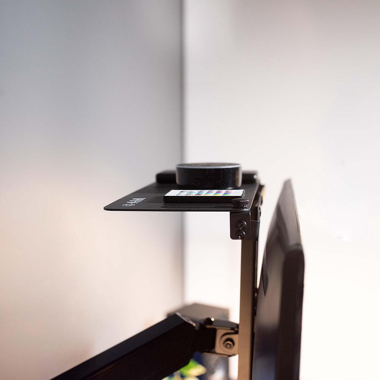 Alt view image 7 of 7 - VIVO Over/Under VESA Monitor Shelf, Holds Speakers, Streaming Devices, Routers, and More (MOUNT-SF01M)