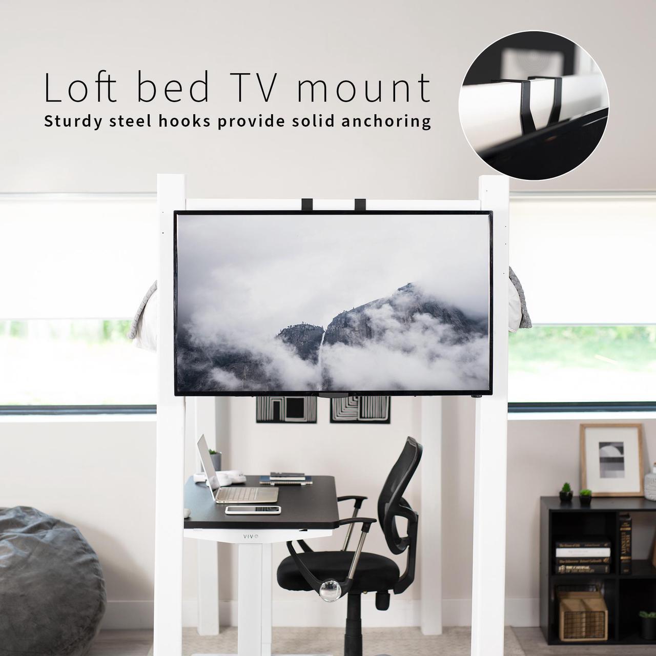 Alt view image 2 of 8 - VIVO TV Hanger Bracket for 24" to 55" Flat and Curved Screens, Loft Bed TV Mount