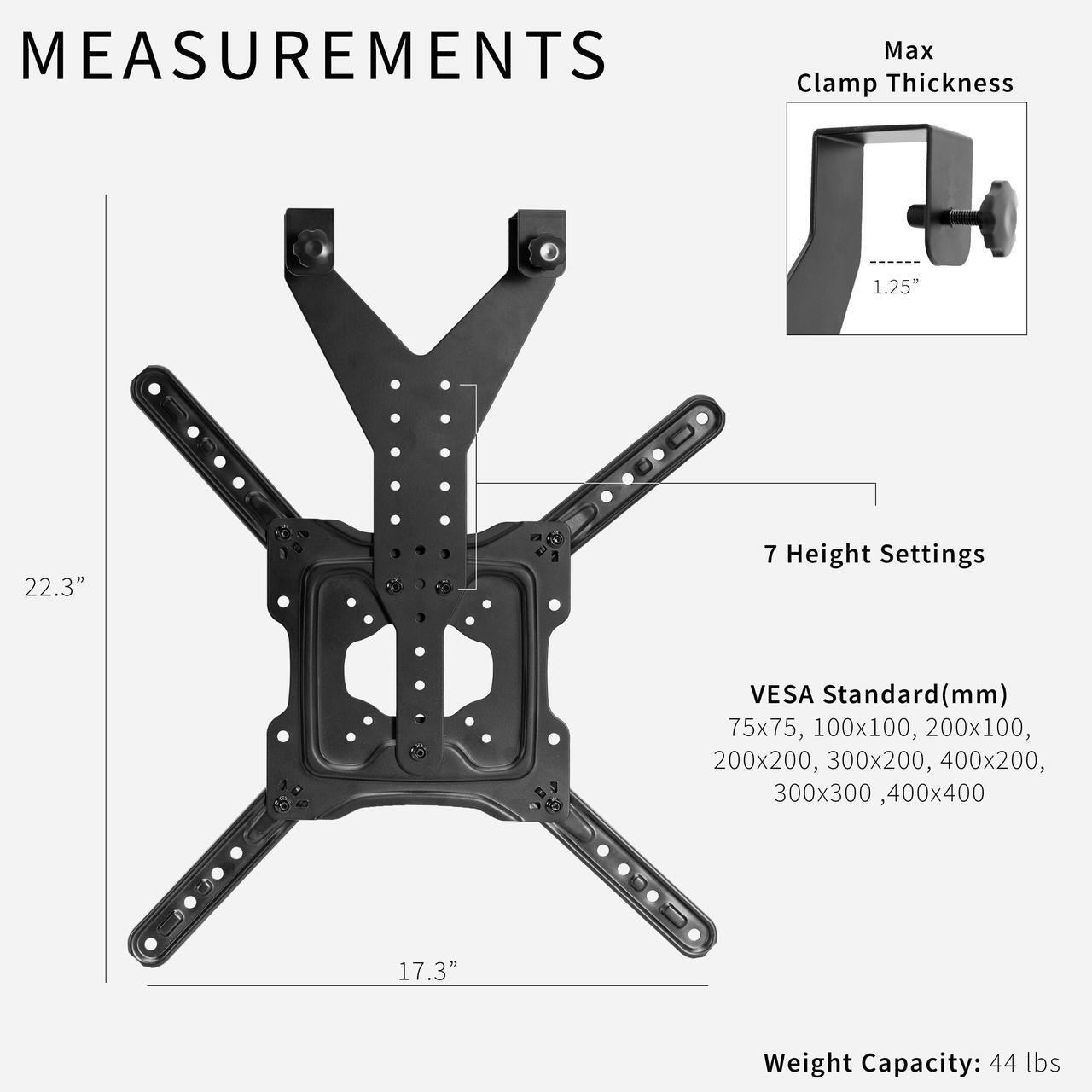 Alt view image 3 of 8 - VIVO TV Hanger Bracket for 24" to 55" Flat and Curved Screens, Loft Bed TV Mount