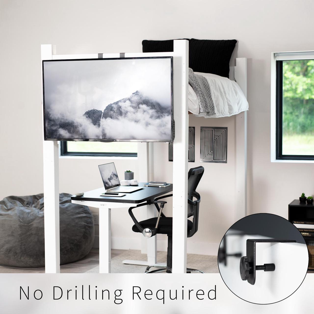 Alt view image 5 of 8 - VIVO TV Hanger Bracket for 24" to 55" Flat and Curved Screens, Loft Bed TV Mount