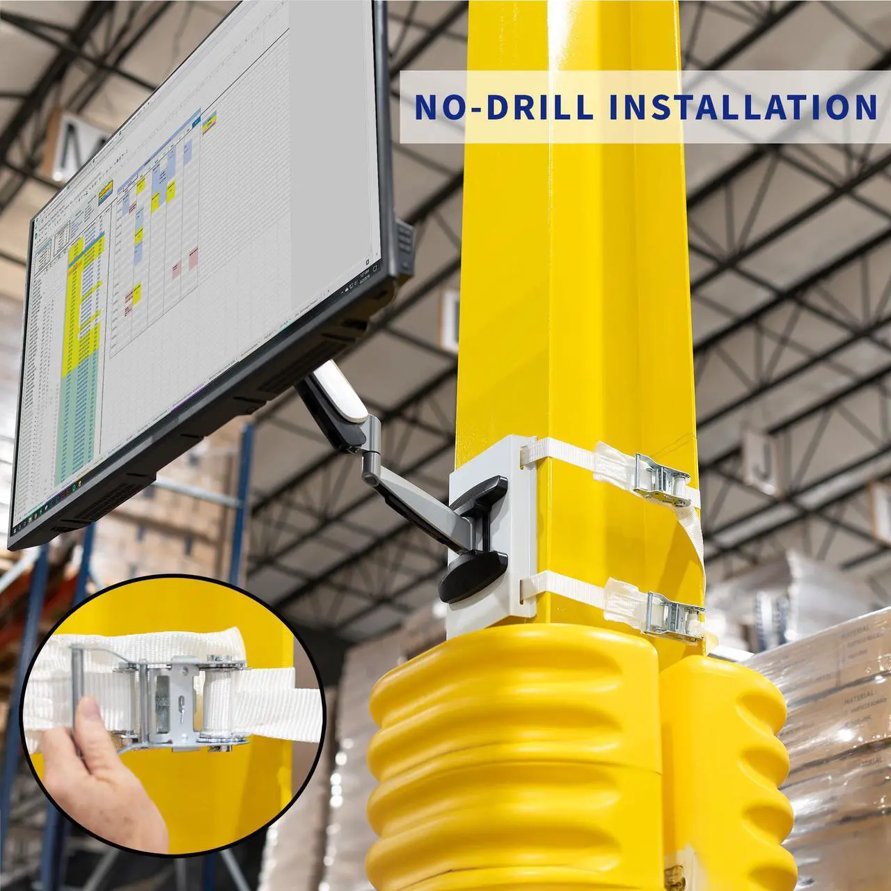 Alt view image 4 of 7 - VIVO Height Adjustable 40" to 70" TV Exposed Column Pneumatic Arm Screen Mount, MOUNT-TVCL1