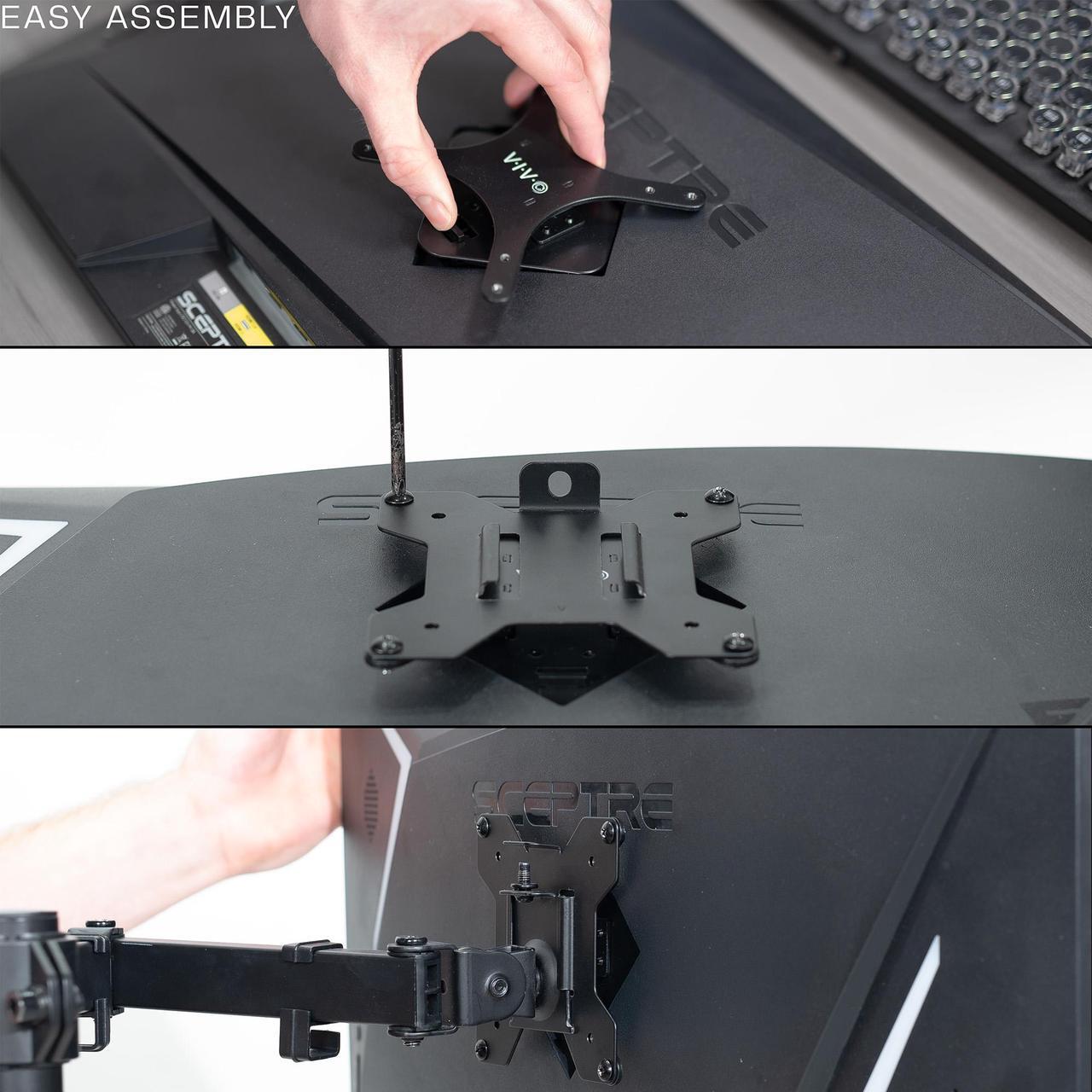 Alt view image 7 of 7 - VIVO VESA Adapter Plate Bracket, Designed for Sceptre E275B Series Monitors, VESA up to 100x100, Black, MOUNT-SRC275