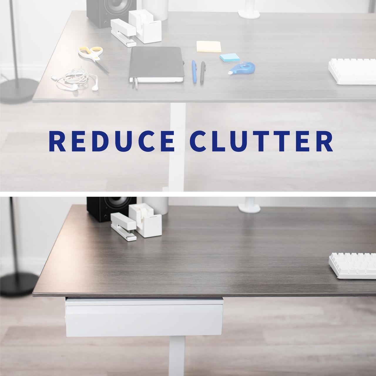 Alt view image 6 of 7 - VIVO White 16" Under Desk Pull-out Drawer without Shell, Storage Organizer for Sit Stand Workstation (DESK-AC03A-W)