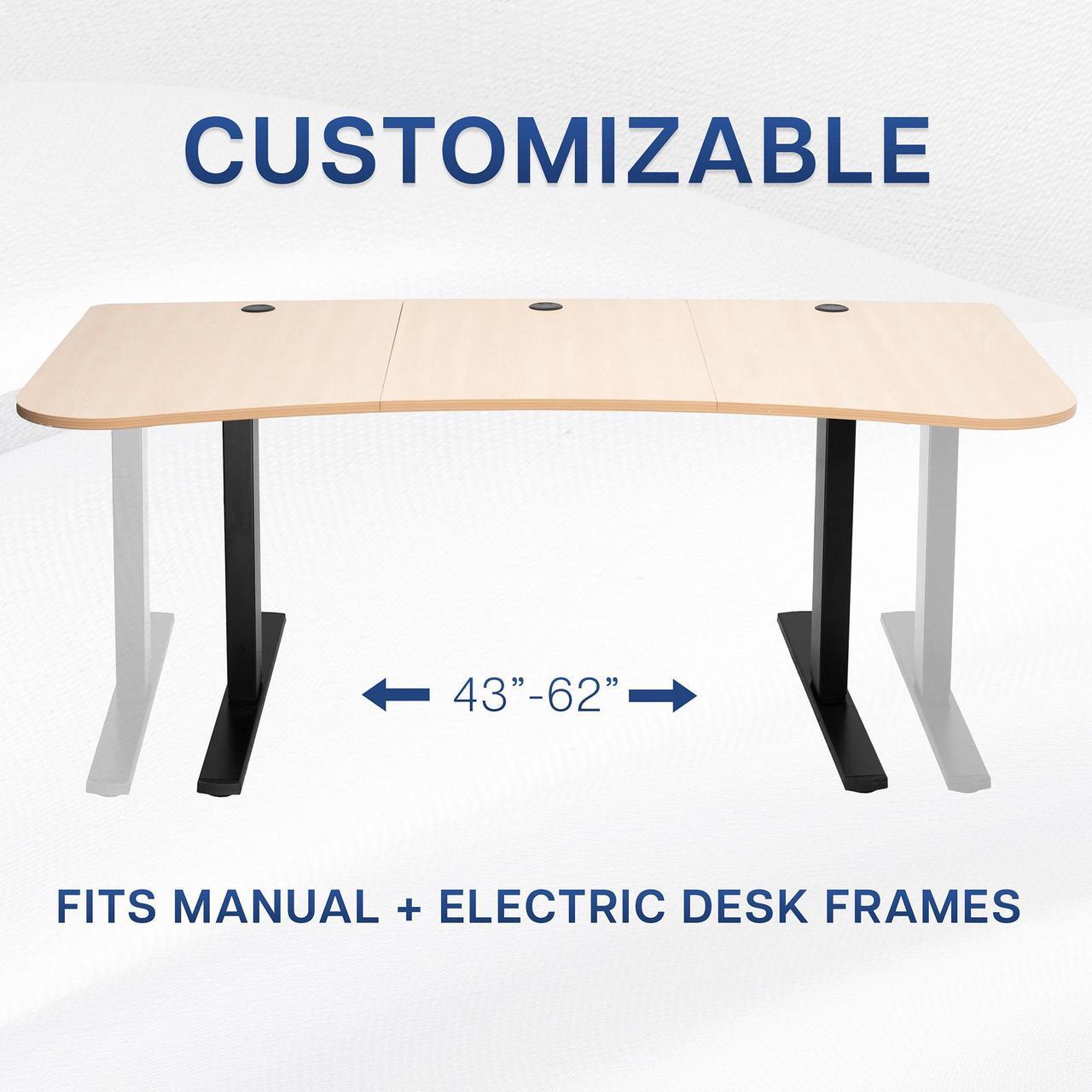 Alt view image 7 of 7 - VIVO Light Wood 63 x 32 inch Universal Table Top for Height Adjustable Standing Desk Frames (DESK-TOP1C)