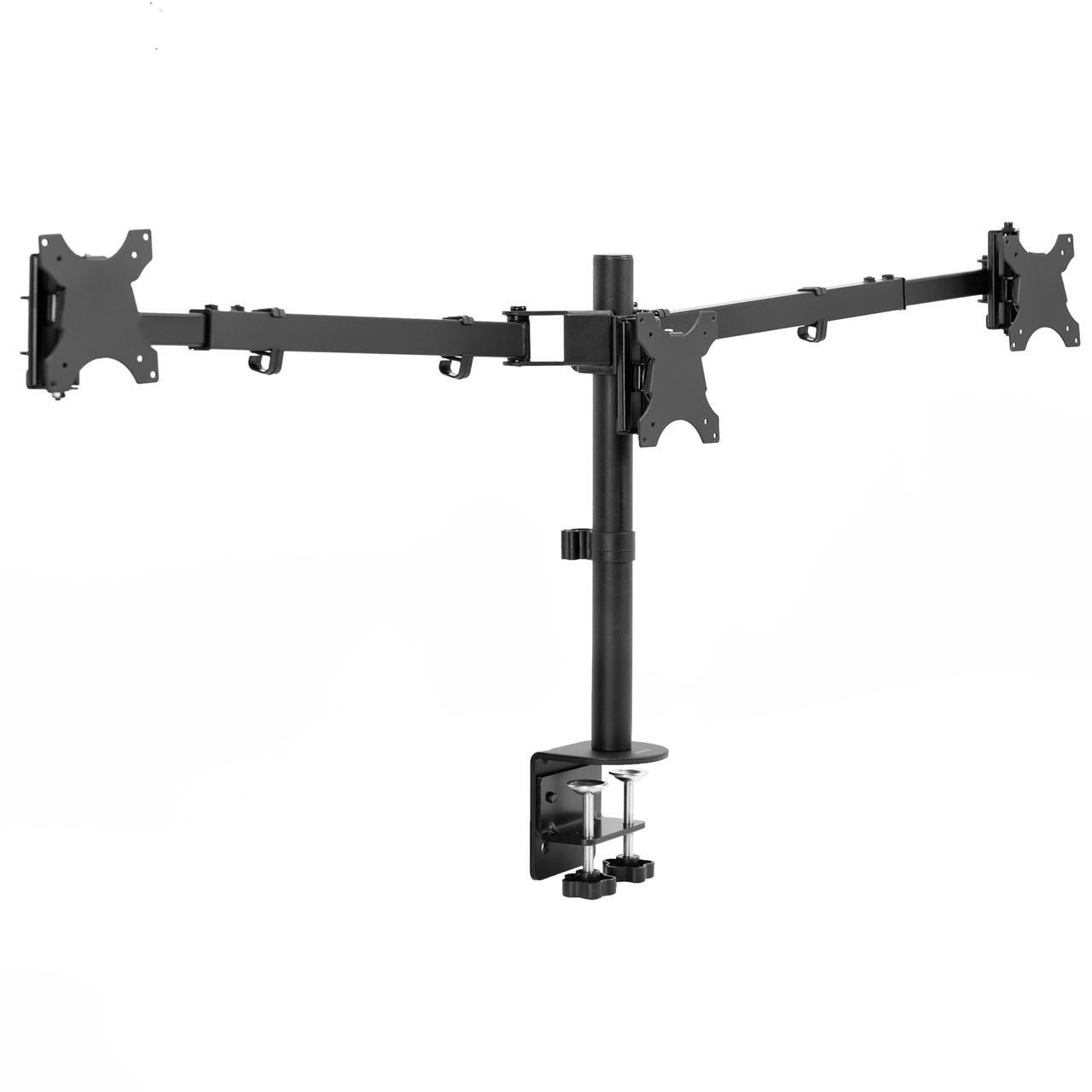 Main image of VIVO Telescoping Triple LCD Monitor Desk Mount Stand for Screens up to 22 lbs Each, Black, STAND-TS03C