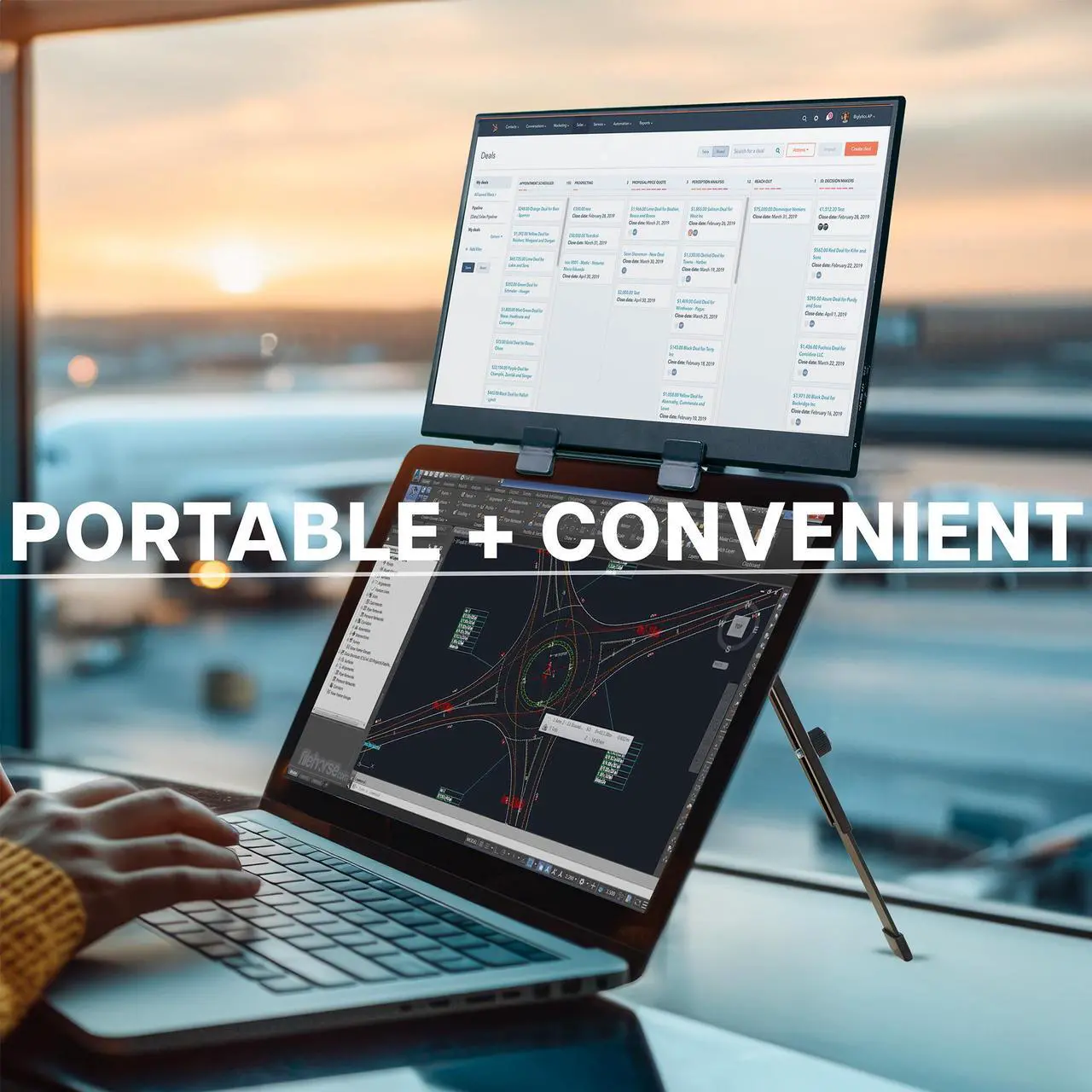 Alt view image 7 of 7 - VIVO 15.6" Portable Monitor with Laptop Extension Holder, Fits Laptops up to 18.5 inches, Black, STAND-PM01M