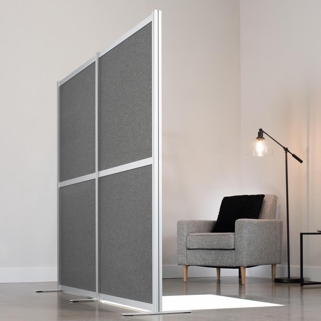 Alt view image 2 of 7 - VIVO Modular Wall System, 2 PET Panels, Modern Office Cubicle Dividers
