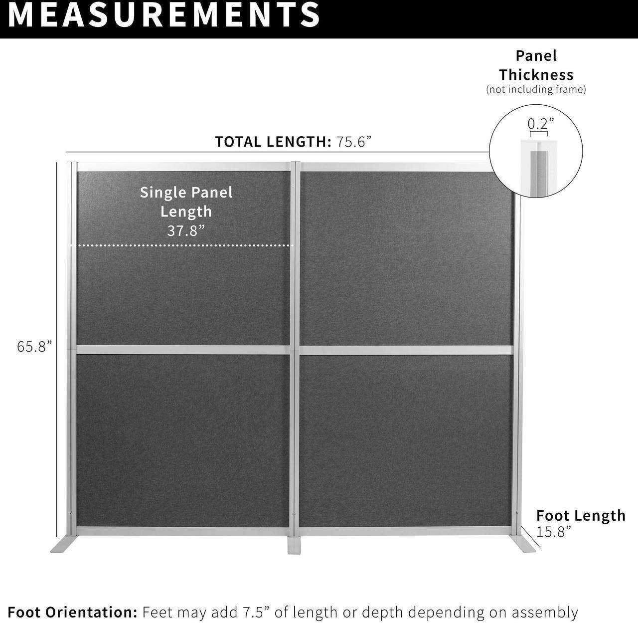 Alt view image 3 of 7 - VIVO Modular Wall System, 2 PET Panels, Modern Office Cubicle Dividers