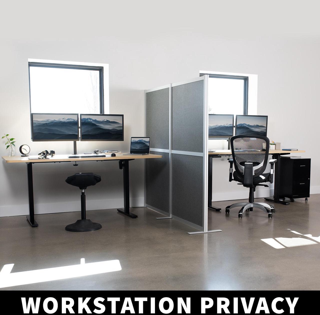 Alt view image 7 of 7 - VIVO Modular Wall System, 2 PET Panels, Modern Office Cubicle Dividers