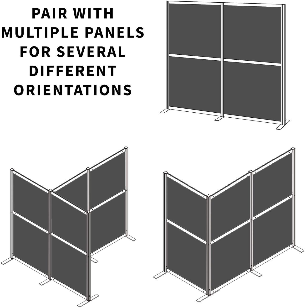 Alt view image 5 of 7 - VIVO Modular Wall System, 2 PET Panels, Modern Office Cubicle Dividers