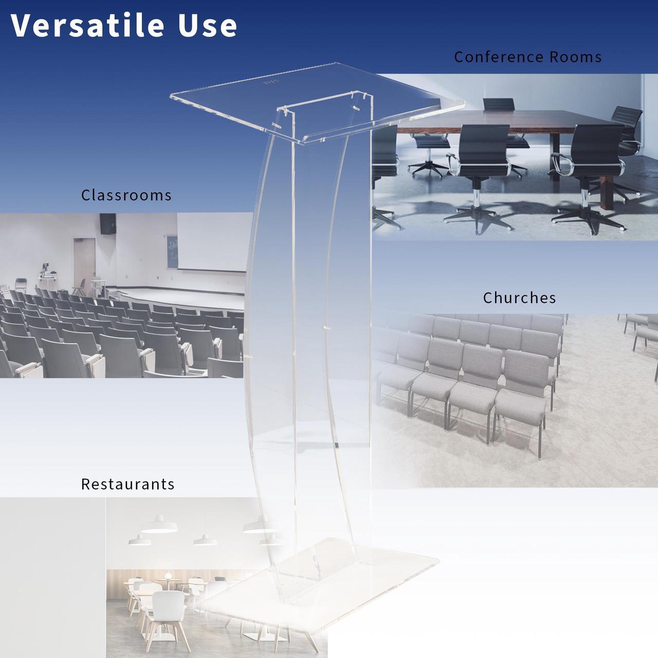 Alt view image 4 of 7 - VIVO Acrylic 27" Multi-Purpose Podium Stand with Sleek Transparent Design