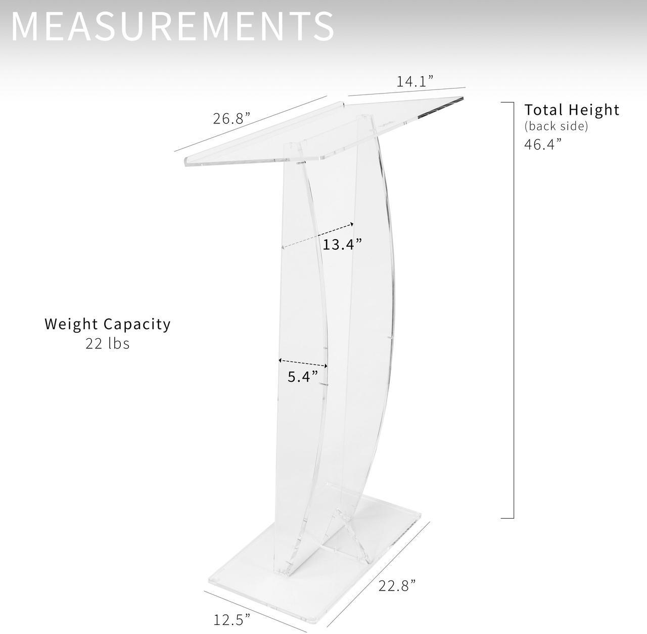 Alt view image 3 of 7 - VIVO Acrylic 27" Multi-Purpose Podium Stand with Sleek Transparent Design
