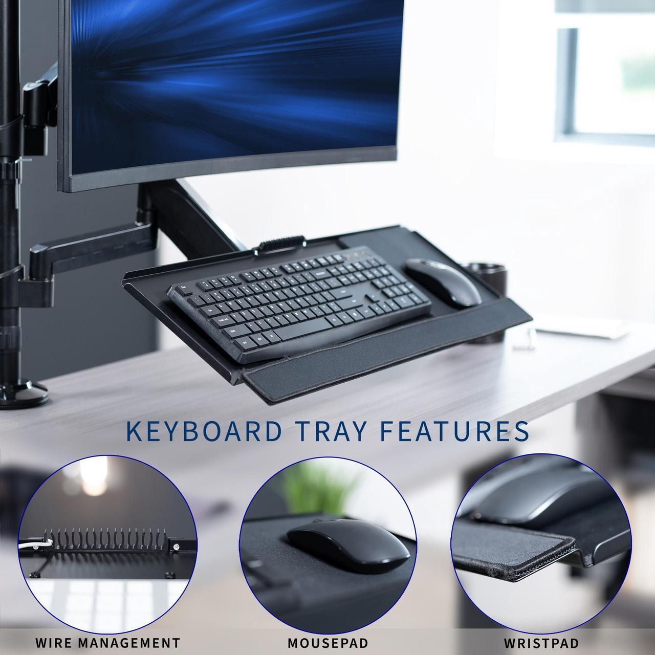 Alt view image 5 of 7 - VIVO Sit-Stand Height Adjustable Pneumatic Arm Desk Mount for 1 Screen up to 32"