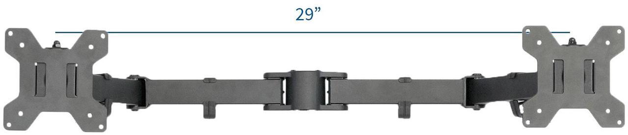 Alt view image 2 of 4 - VIVO Black Fully Adjustable Dual Computer Monitor Arm for Desk Mount Stand