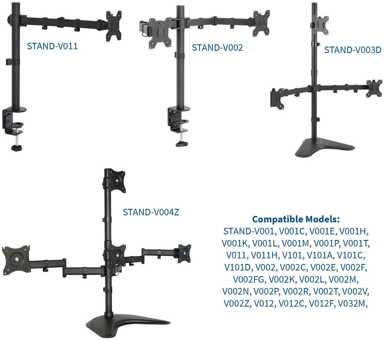 Alt view image 3 of 4 - VIVO Black Fully Adjustable Dual Computer Monitor Arm for Desk Mount Stand