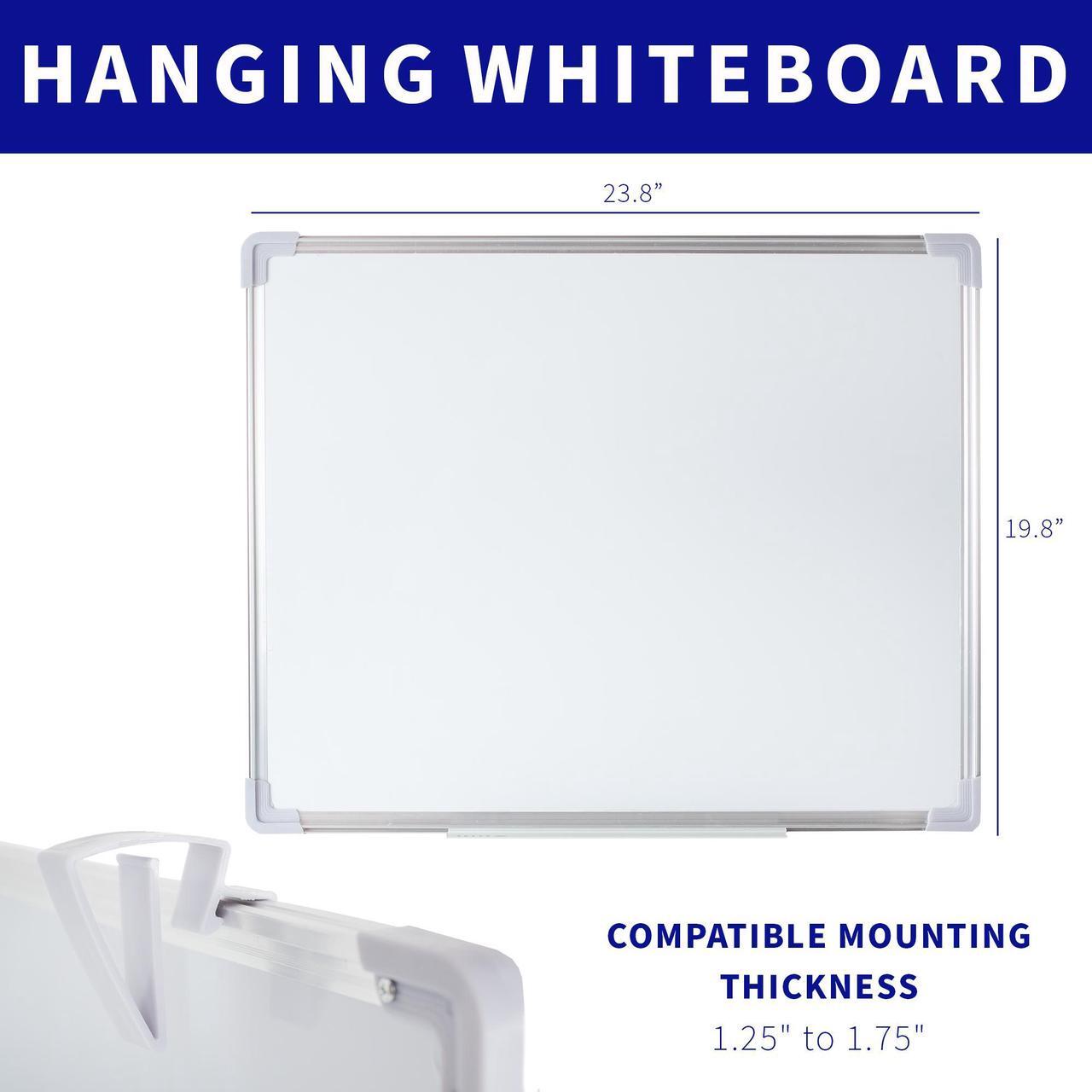 Alt view image 2 of 7 - VIVO 24 x 20 inch Whiteboard with Ultra Thin Hook Mounting System for Closed Door and Cubicle Wall Hanging, Dry Erase Board for Dorm, Home, or Office, PP-WB01