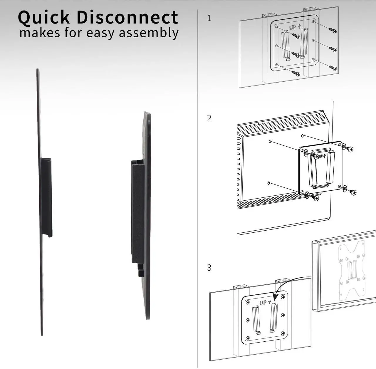 Alt view image 4 of 7 - VIVO Large RV TV Mount, Holds Up to 55" Screens, 44 lbs Capacity with Max VESA 400x400mm, Black, MOUNT-VWRV2