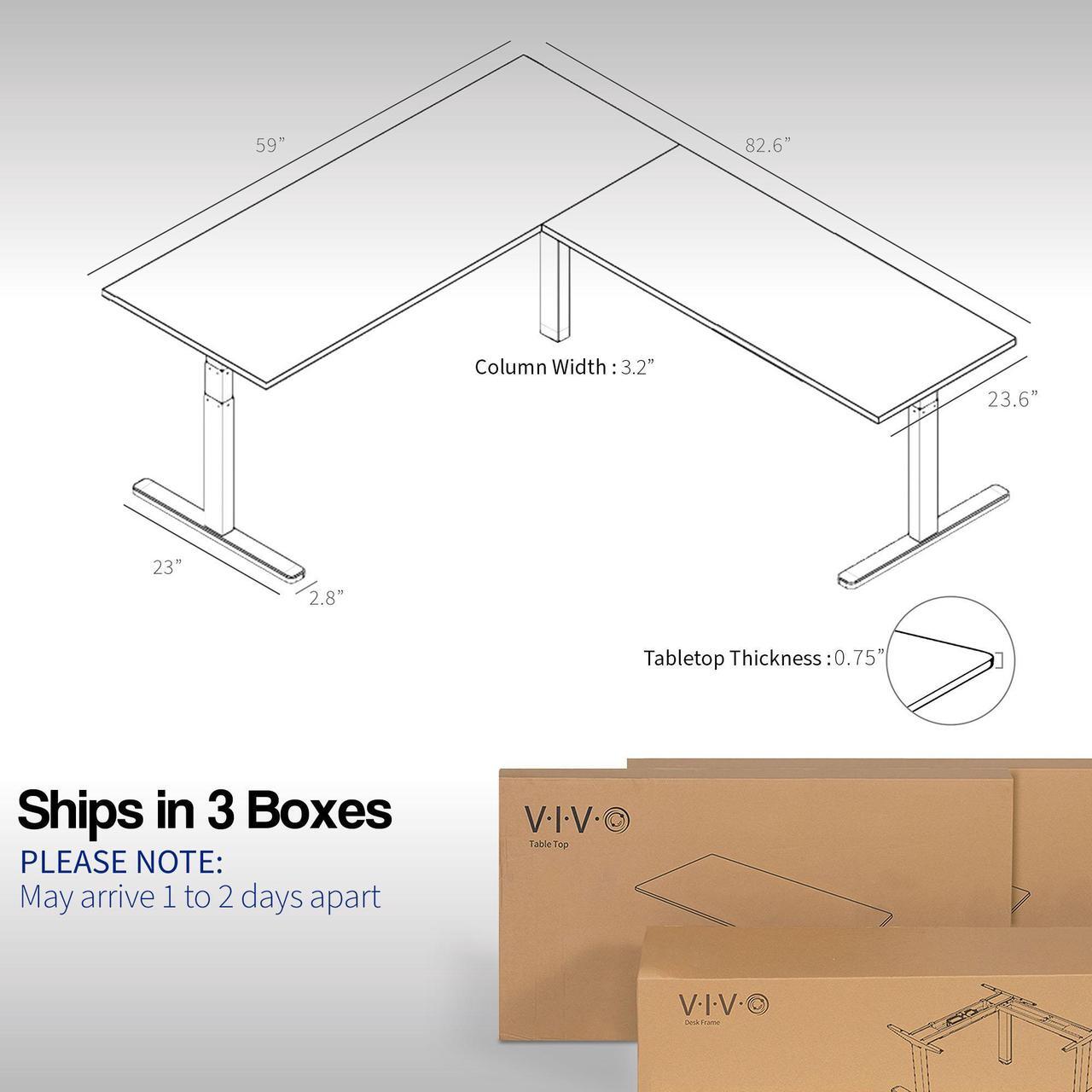 Alt view image 6 of 7 - VIVO Electric 83" x 60" Stand Up Corner Desk, Solid Bamboo Table Tops, White Frame (DESK-KIT-3E8WO)