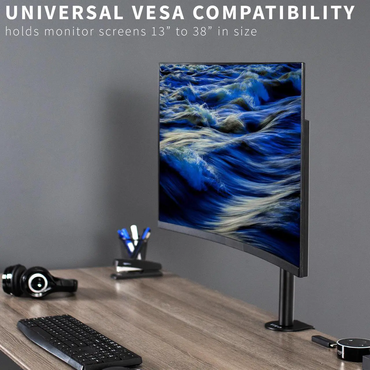 Alt view image 4 of 7 - VIVO Single Monitor Adjustable Tilt Desk Mount Stand for 1 LCD Screen up to 38"