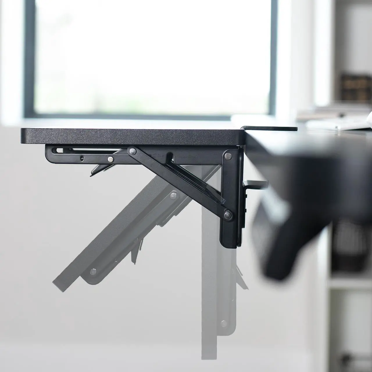 Alt view image 5 of 7 - VIVO Clamp-on 24 x 12 inch (14 Including Clamps) Desk Extender, Foldable Keyboard Tray, Accessory Platform, DESK-EXT24