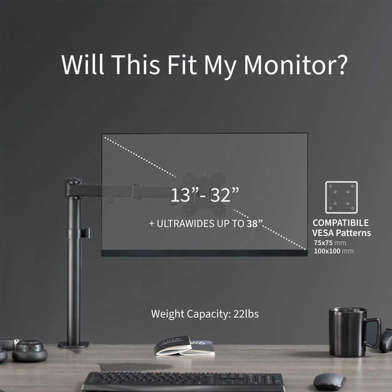 Alt view image 4 of 7 - VIVO Single Monitor Desk Mount Stand Fully Adjustable/Tilt for 1 Computer Screen
