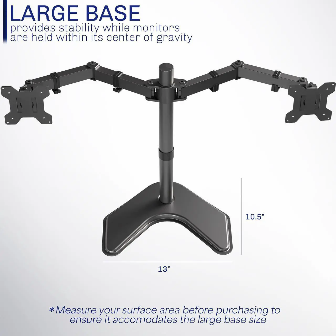 Alt view image 5 of 7 - VIVO Black Dual Monitor Articulating Desk Stand Mount, Fits Up to 27" Screens