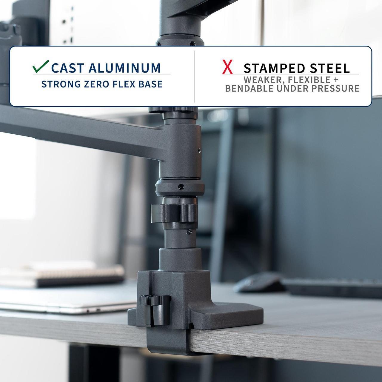Alt view image 7 of 7 - VIVO Pneumatic Triple Ultrawide Monitor Tall Desk Mount for Screens up to 49", Black (STAND-V300D)