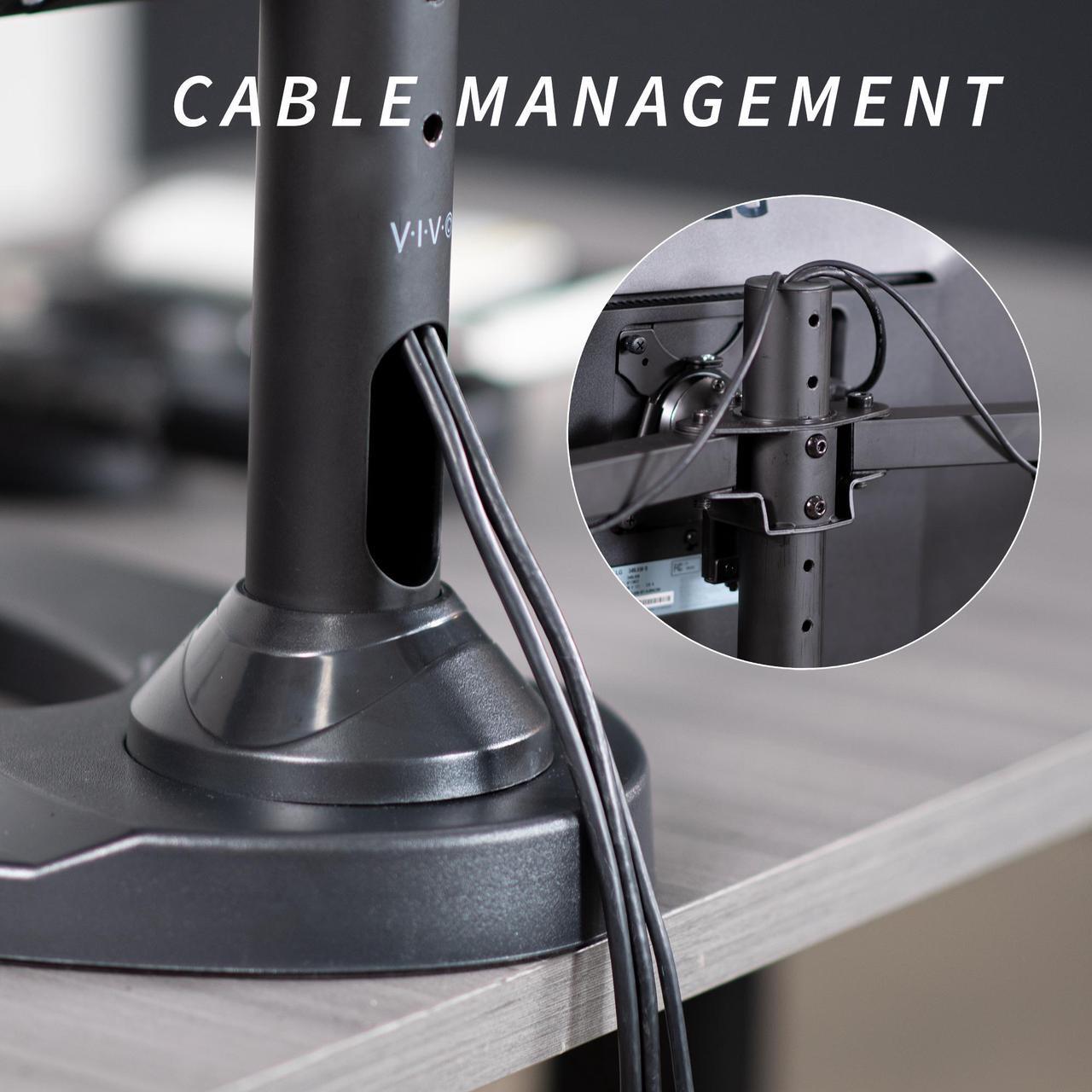 Alt view image 6 of 7 - VIVO Triple Monitor Desk Stand Mount FreeStanding Adjustable 3 Screens up to 32"