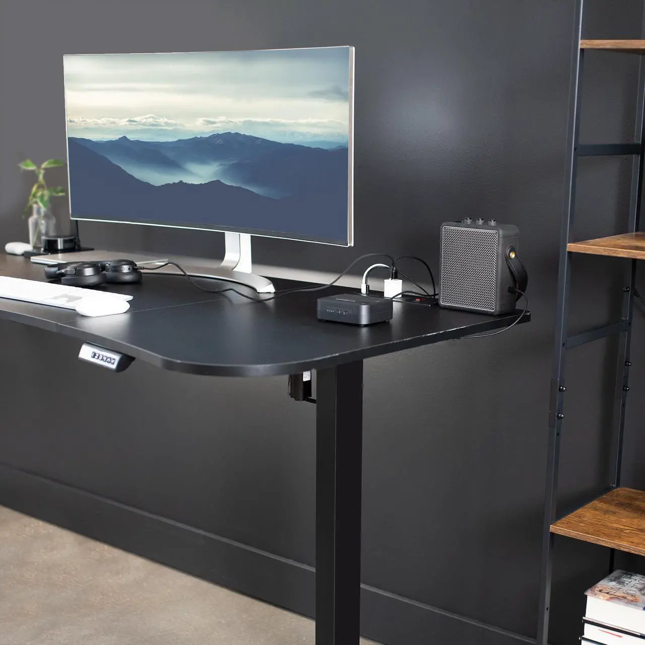 Alt view image 6 of 7 - VIVO Black 20 inch Height Adjustable Swivel Couch Desk, Laptop Table with Swing Arm for Remote Work, DESK-ST01C