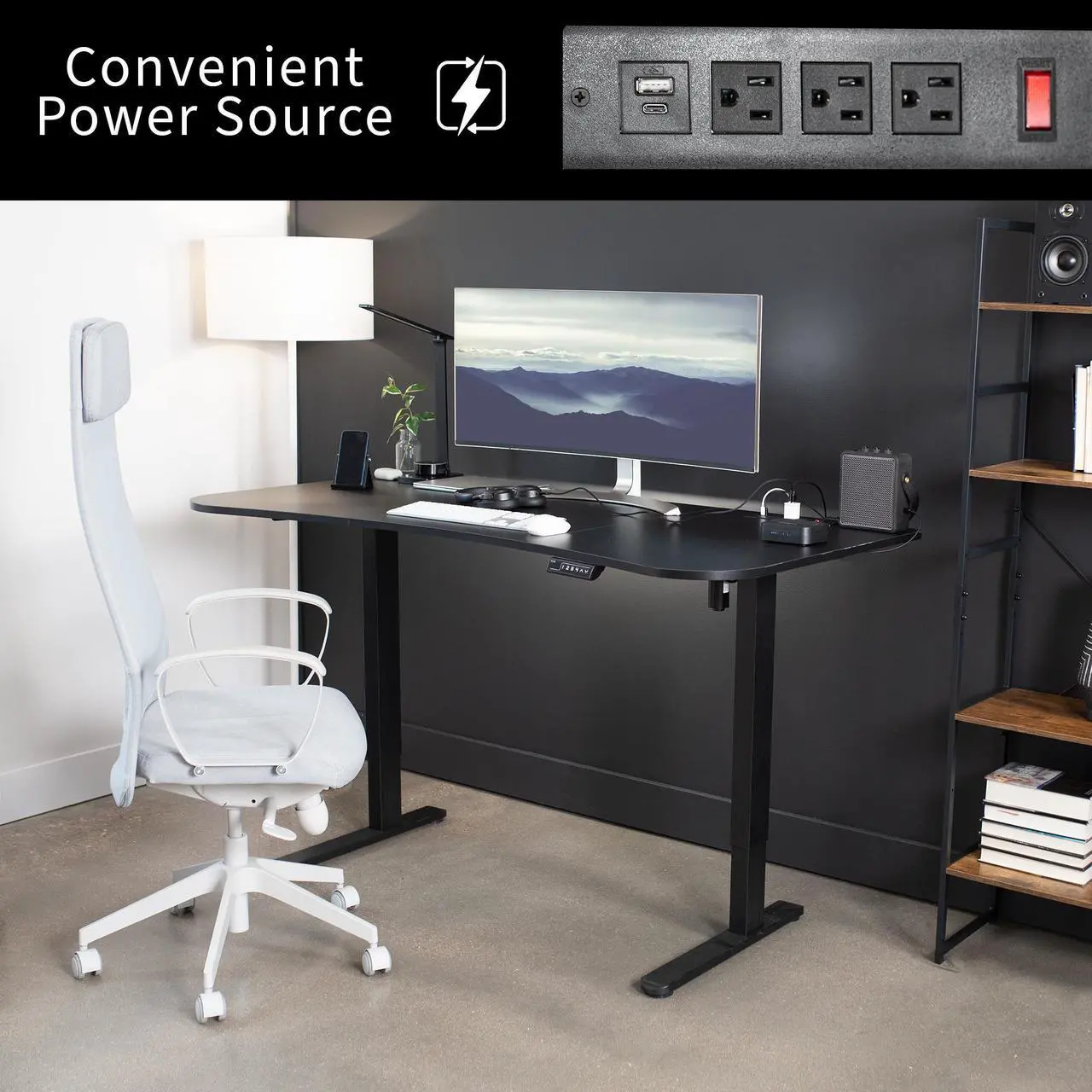 Alt view image 5 of 7 - VIVO Black 20 inch Height Adjustable Swivel Couch Desk, Laptop Table with Swing Arm for Remote Work, DESK-ST01C