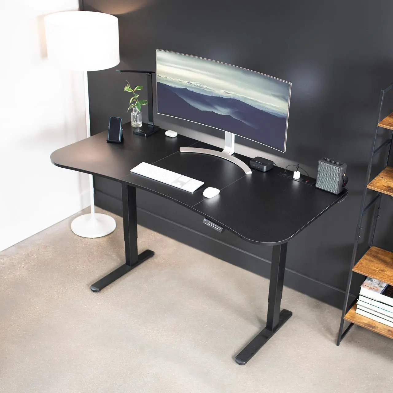 Alt view image 7 of 7 - VIVO Black 20 inch Height Adjustable Swivel Couch Desk, Laptop Table with Swing Arm for Remote Work, DESK-ST01C