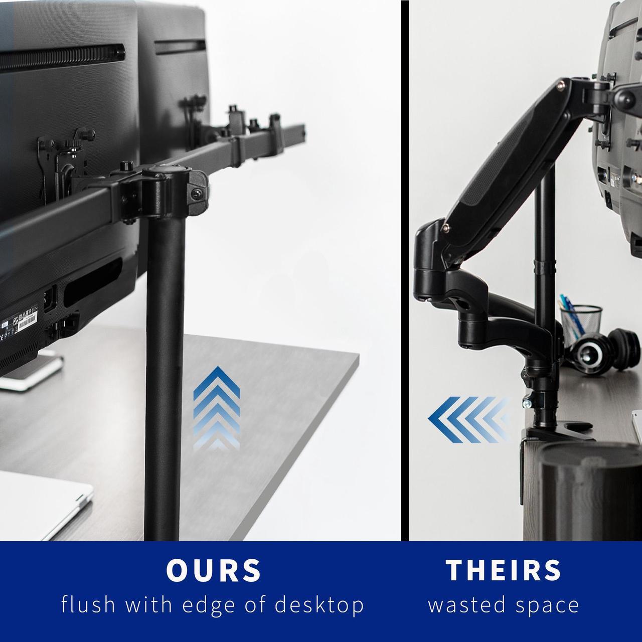 Alt view image 4 of 7 - VIVO Heavy Duty Flush to Wall Triple Monitor Desk Mount, 3 Screens up to 27"