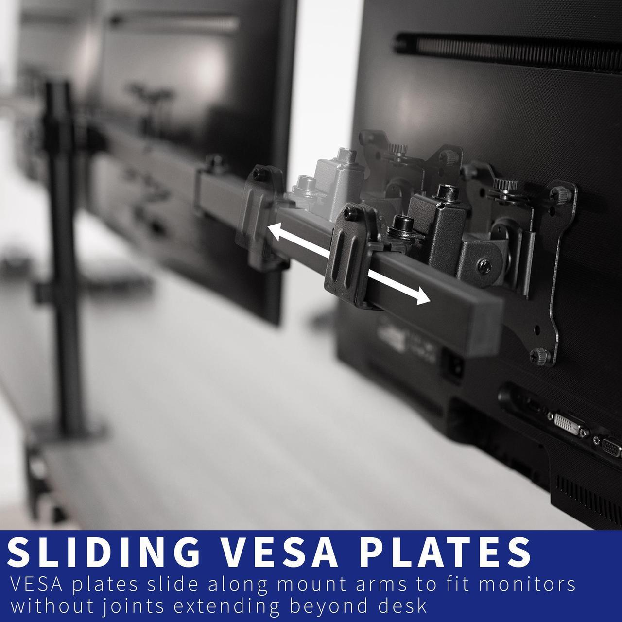 Alt view image 6 of 7 - VIVO Heavy Duty Flush to Wall Triple Monitor Desk Mount, 3 Screens up to 27"