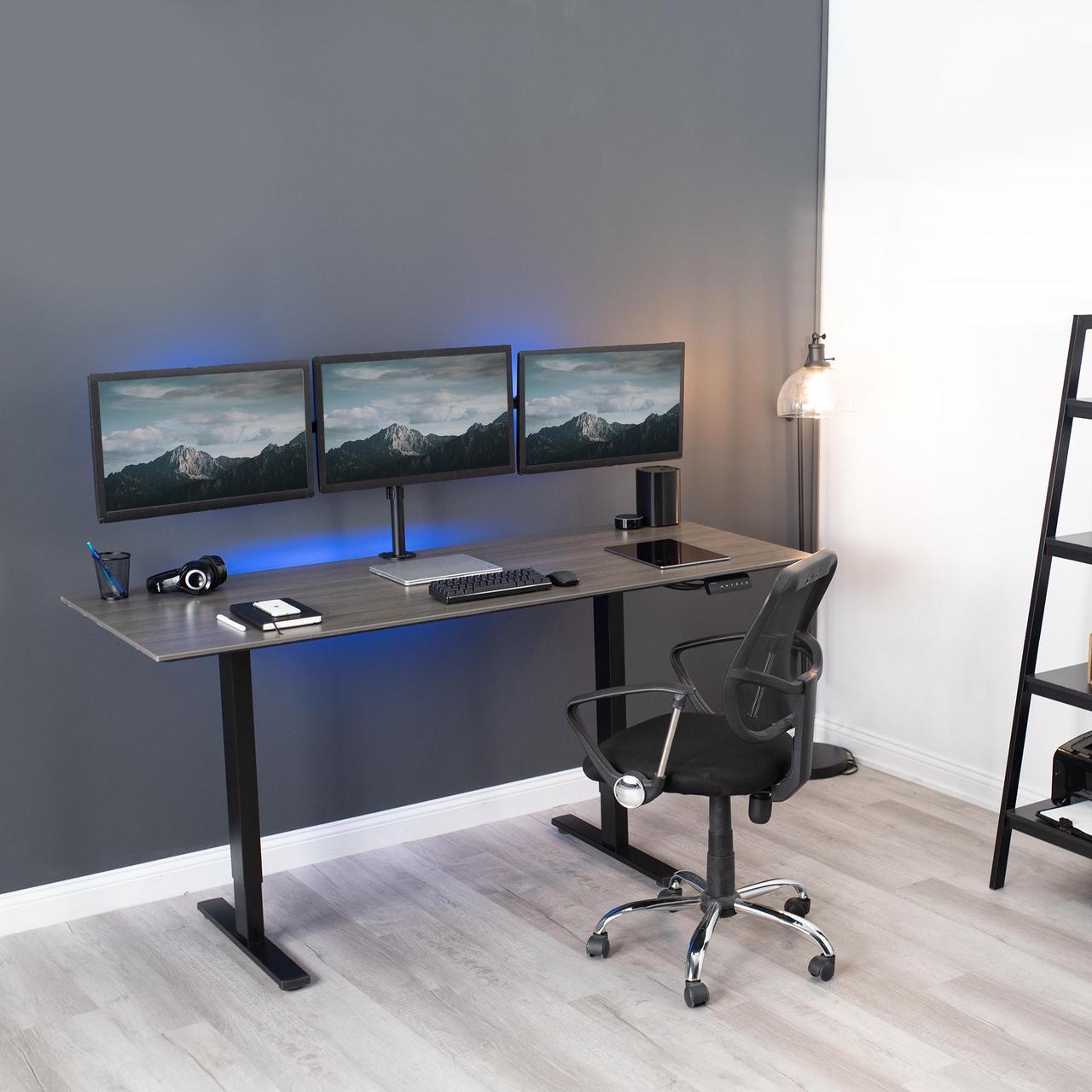 Alt view image 7 of 7 - VIVO Heavy Duty Flush to Wall Triple Monitor Desk Mount, 3 Screens up to 27"