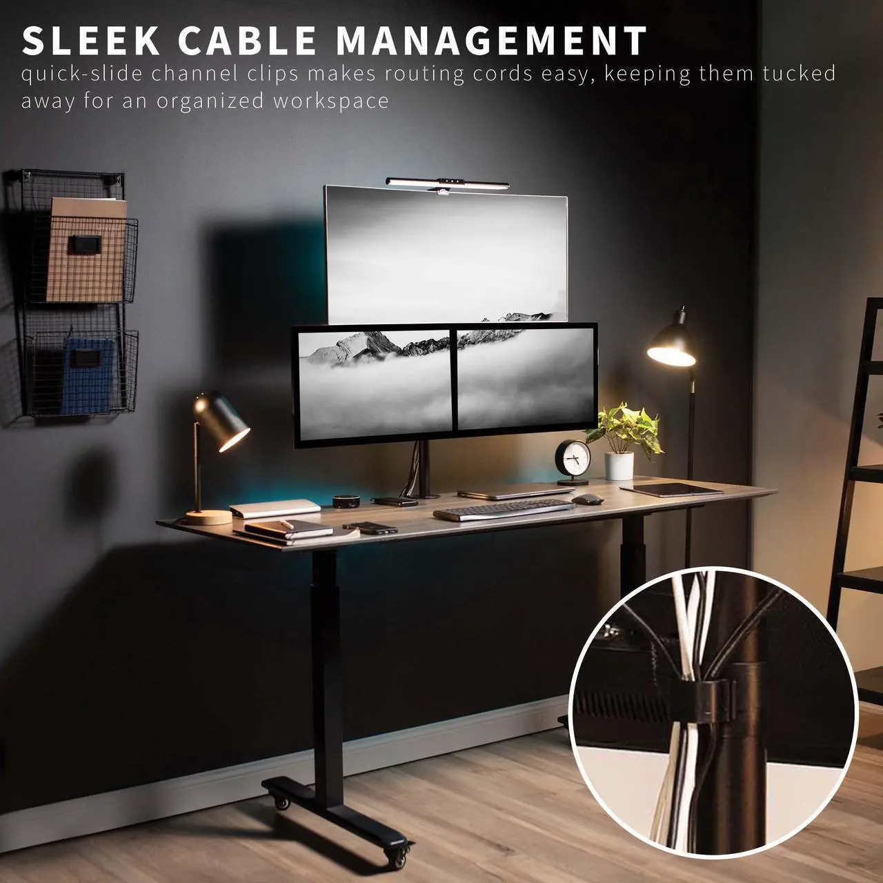 Alt view image 6 of 7 - VIVO Triple LCD Monitor Desk Mount Stand Heavy Duty & Fully Adjustable 3 Screens up to 30" (STAND-V003T)