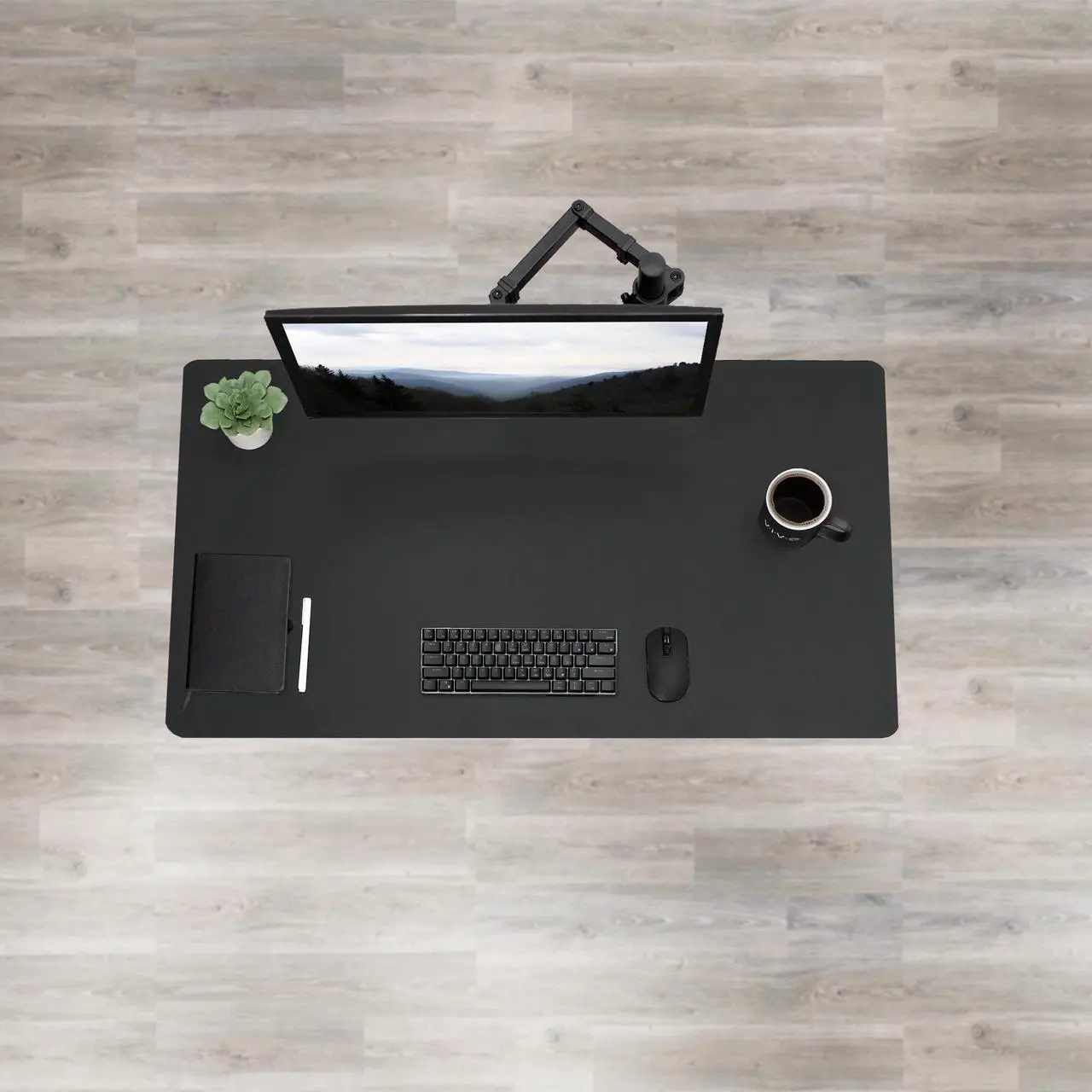 Alt view image 7 of 7 - VIVO Manual 43 x 24 Stand Up Desk | White Table Top, Black Frame