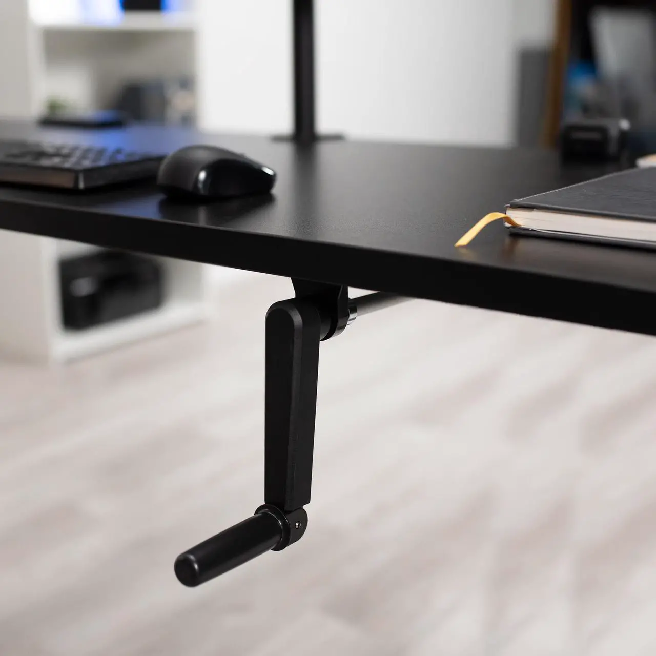Alt view image 6 of 7 - VIVO Manual 43 x 24 Stand Up Desk | White Table Top, Black Frame