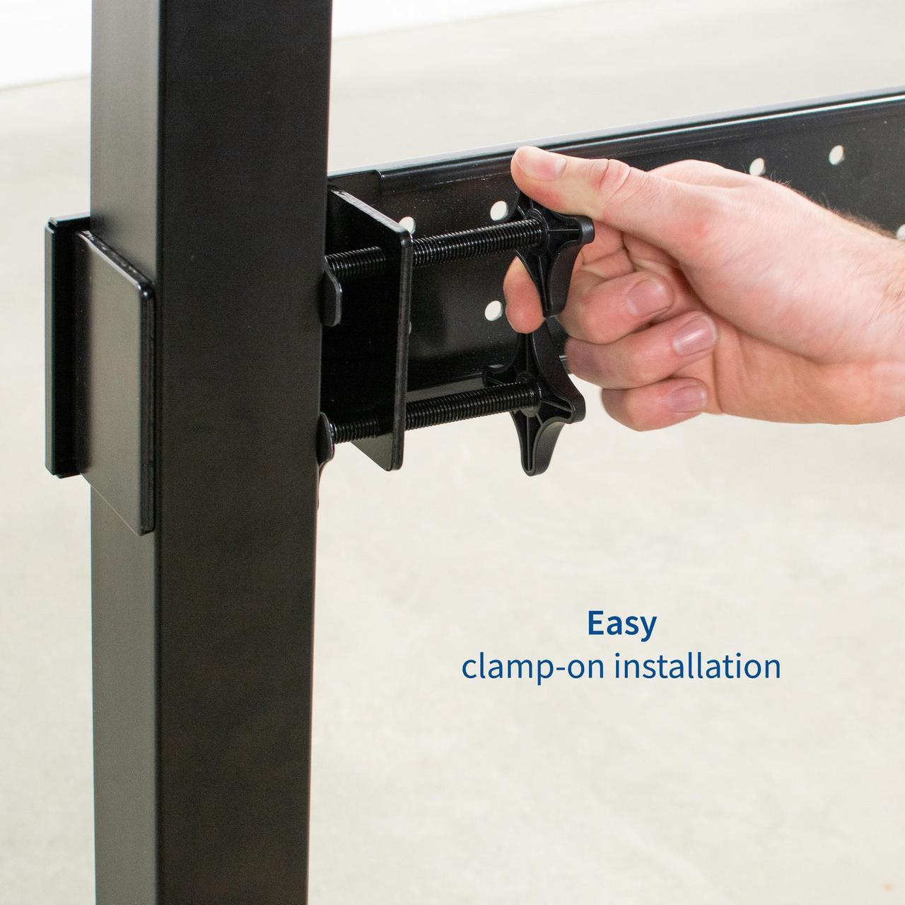 Alt view image 5 of 7 - VIVO Universal Steel Clamp-on Desk Stabilizer Bar, 36" to 61.6" Bracket Support System, Standing Desks (DESK-STB01B)