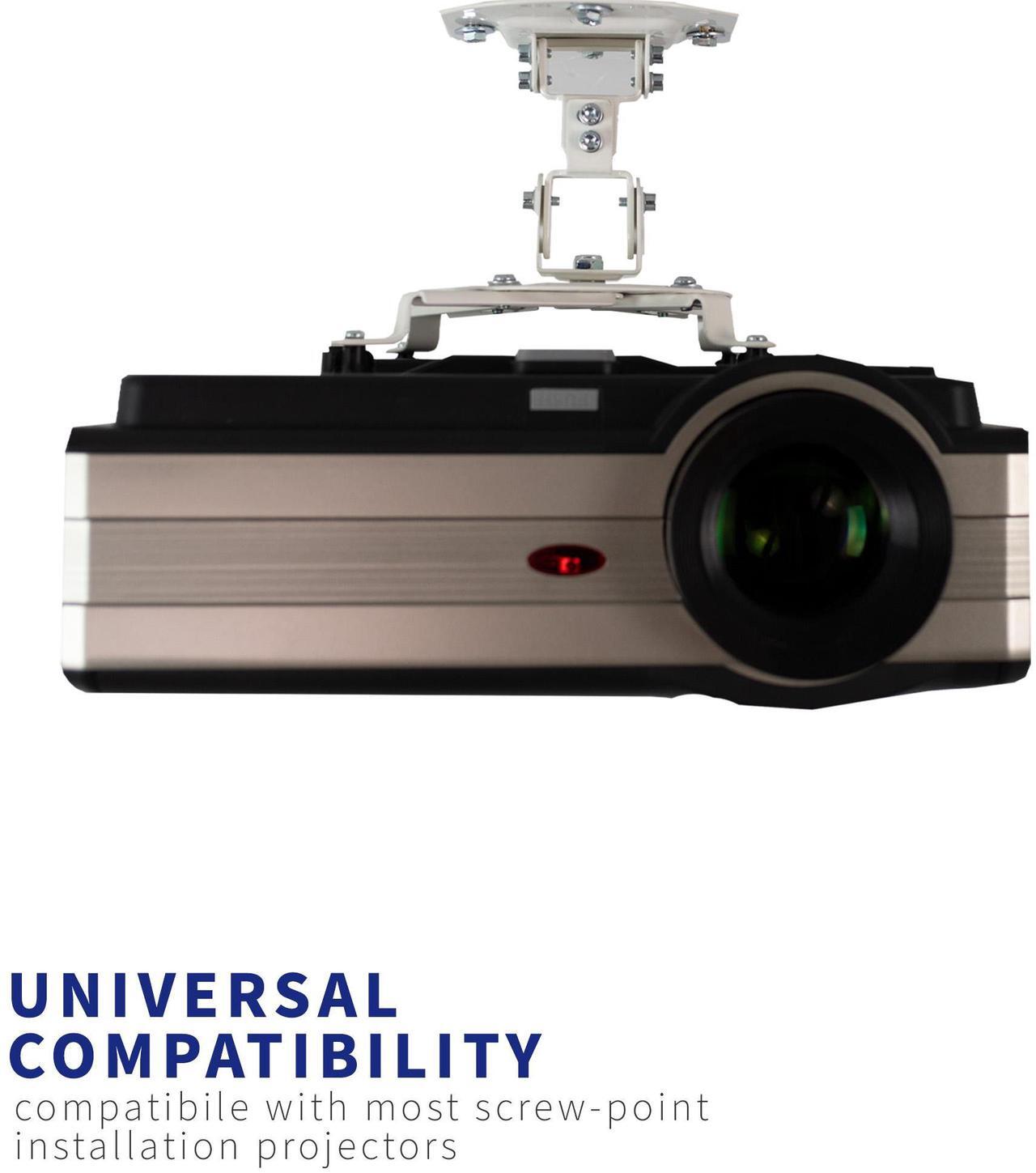 Alt view image 3 of 7 - VIVO Universal Adjustable Ceiling Projector Mount with Extending Arms, Fits Standard and Mini Projectors, MOUNT-VP01W