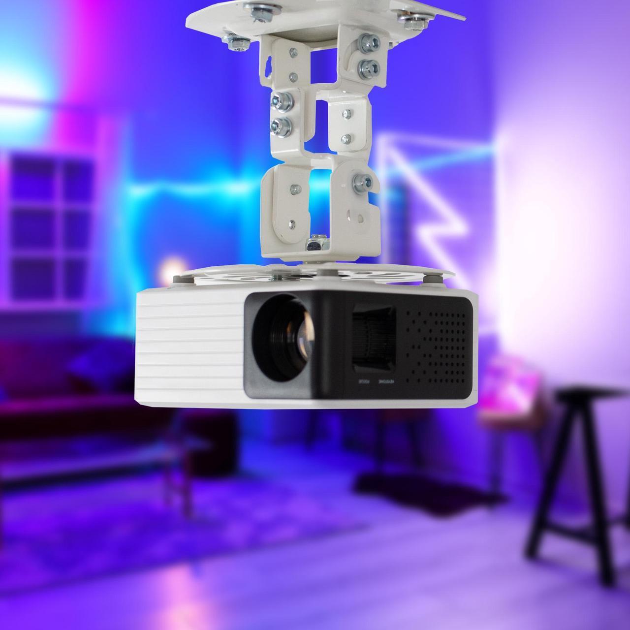 Alt view image 7 of 7 - VIVO Universal Adjustable Ceiling Projector Mount with Extending Arms, Fits Standard and Mini Projectors, MOUNT-VP01W