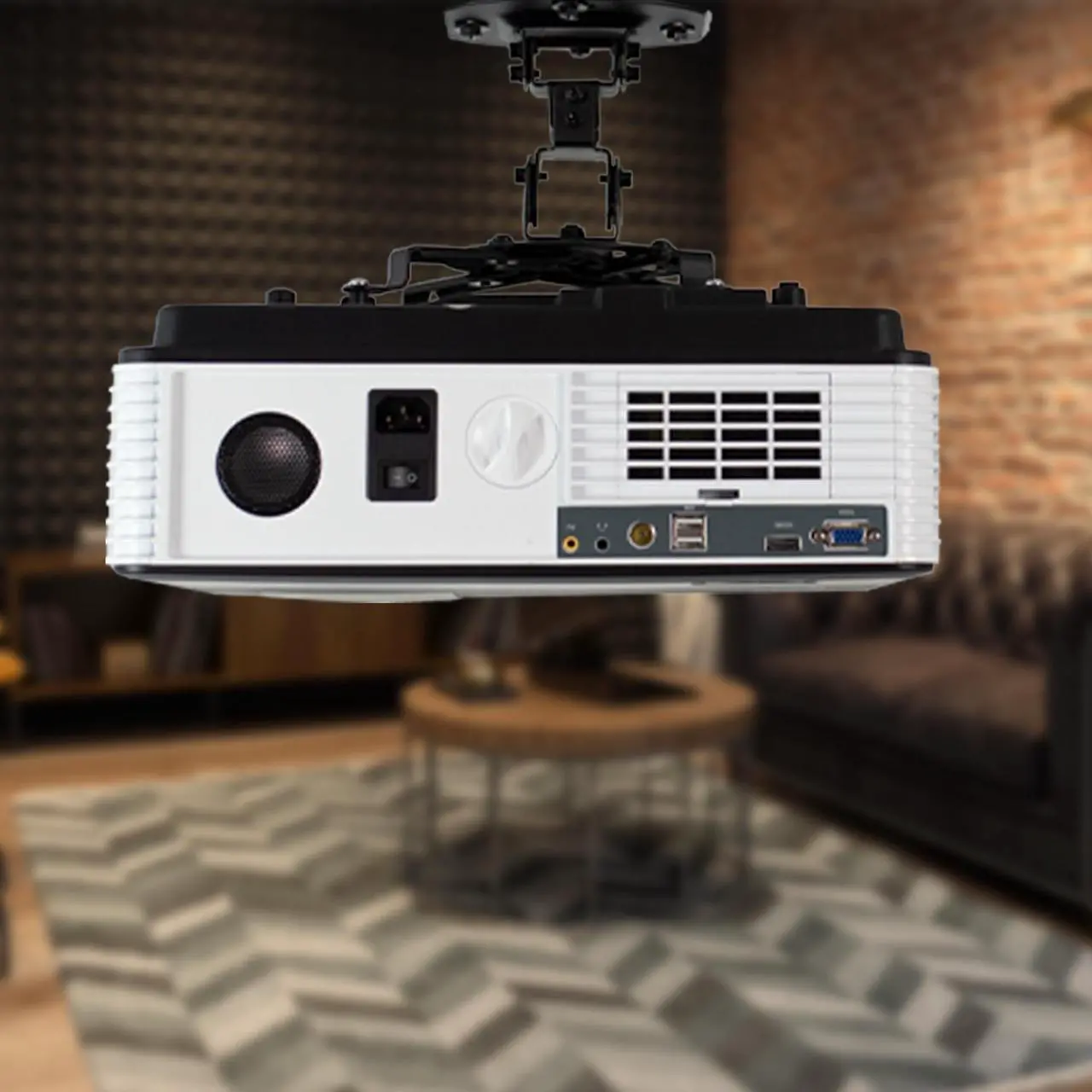 Alt view image 7 of 8 - VIVO Universal Adjustable Ceiling Projector Mount with Extending Arms, Fits Standard and Mini Projectors, MOUNT-VP01B
