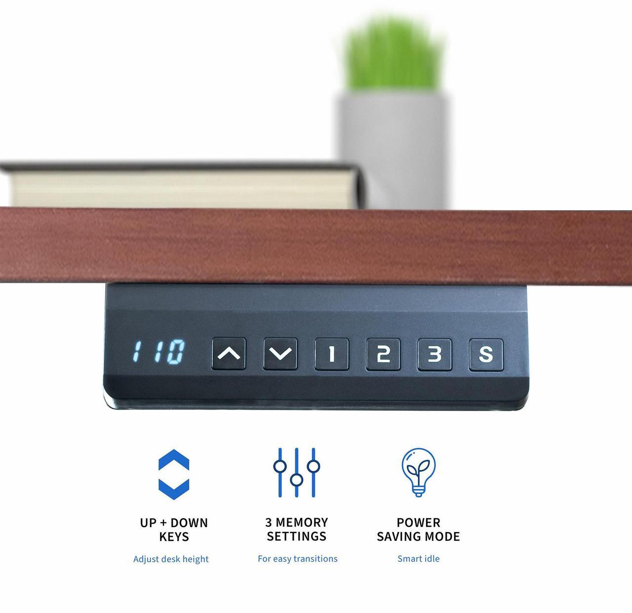 Alt view image 5 of 7 - VIVO Electric Dual Motor 71 x 36 Standing Desk, Dark WalnutTable Top, Black Frame, DESK-KIT-E2B7D-36