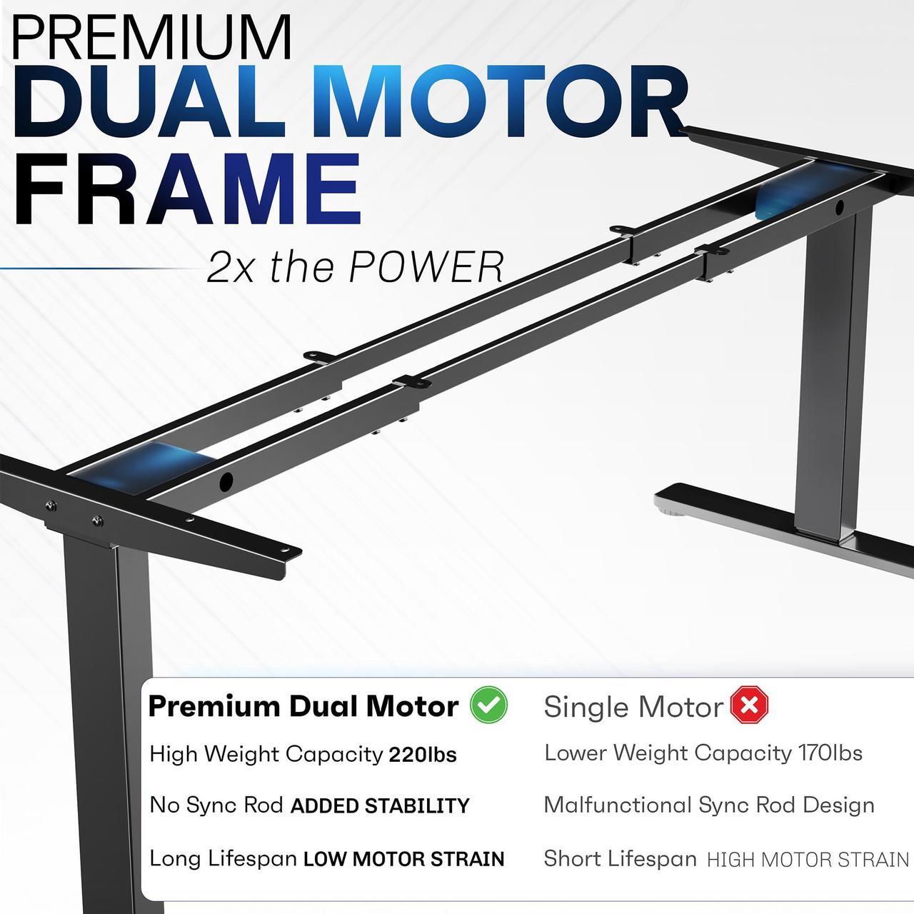 Alt view image 4 of 7 - VIVO Electric Dual Motor 71 x 36 Standing Desk, Dark WalnutTable Top, Black Frame, DESK-KIT-E2B7D-36