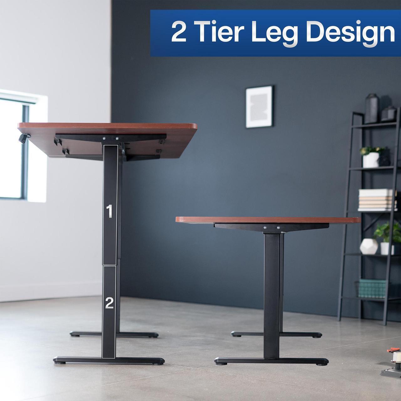 Alt view image 7 of 7 - VIVO Electric Dual Motor 71 x 36 Standing Desk, Dark WalnutTable Top, Black Frame, DESK-KIT-E2B7D-36
