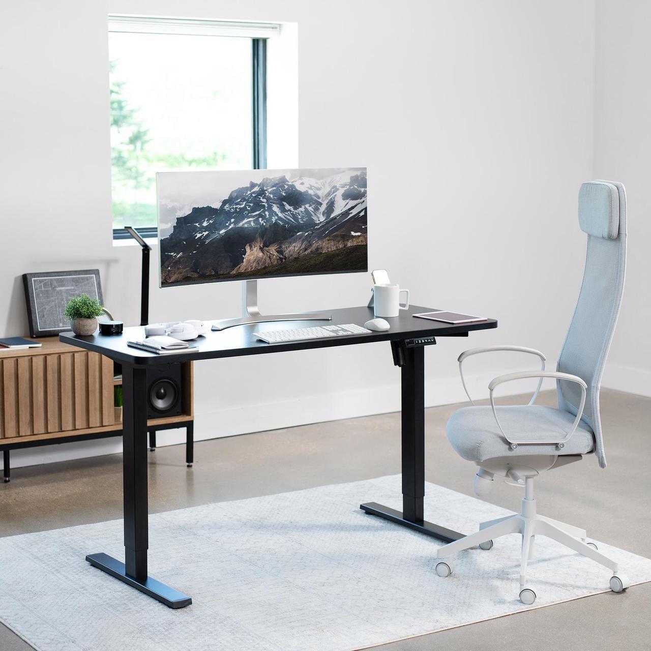 Alt view image 9 of 14 - Standing Desk Converter Computer Table: Stand Up Desk Riser - Sit Stand Desk - 37" Wide Dual Monitor Desktop for Standing Desks - Height Adjustable Desk Workstation Converts to a Standup Desk - White