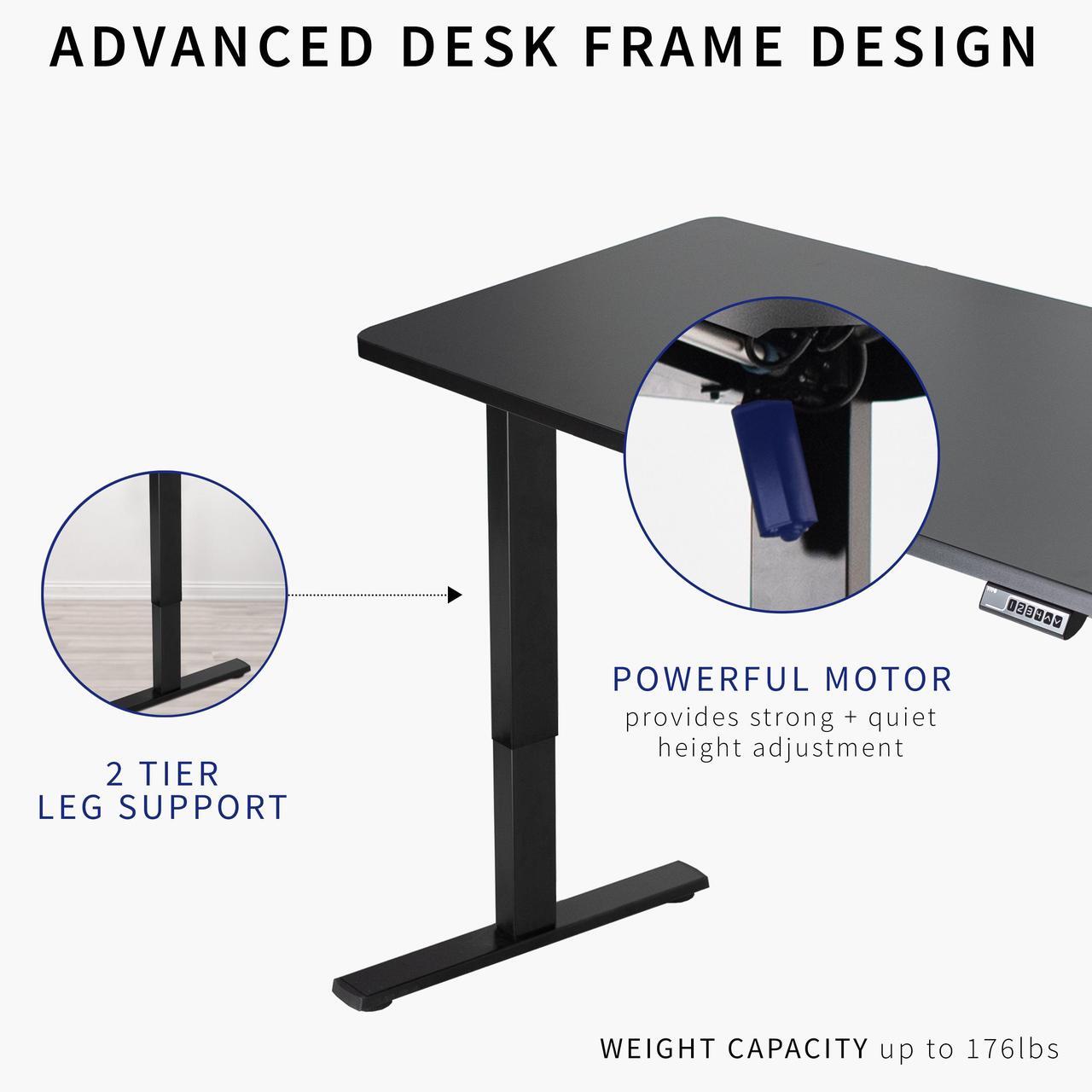 Alt view image 10 of 14 - Standing Desk Converter Computer Table: Stand Up Desk Riser - Sit Stand Desk - 37" Wide Dual Monitor Desktop for Standing Desks - Height Adjustable Desk Workstation Converts to a Standup Desk - White